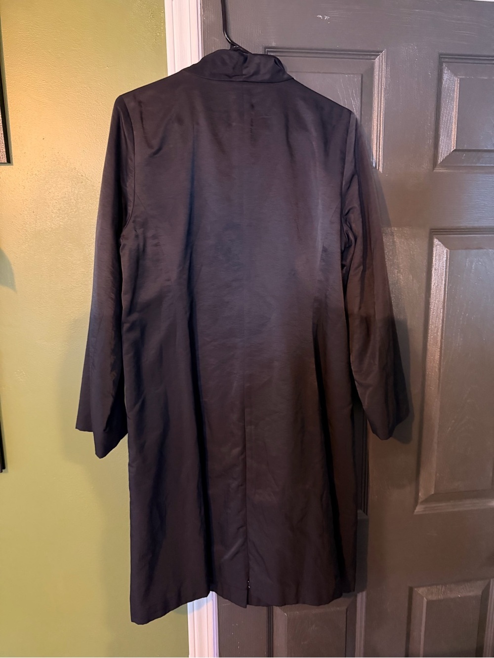 Eileen Fisher Black Long Mid-Weight Coat with Fleece lining - Picture 3 of 3